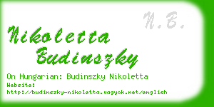 nikoletta budinszky business card